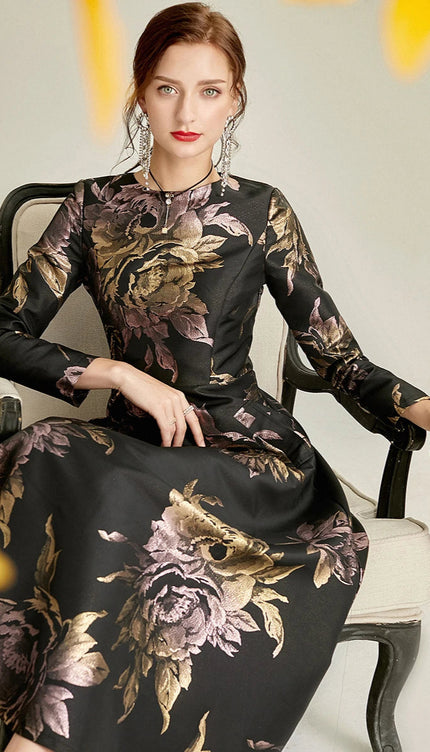 Robe longue jacquard - Robe Addict