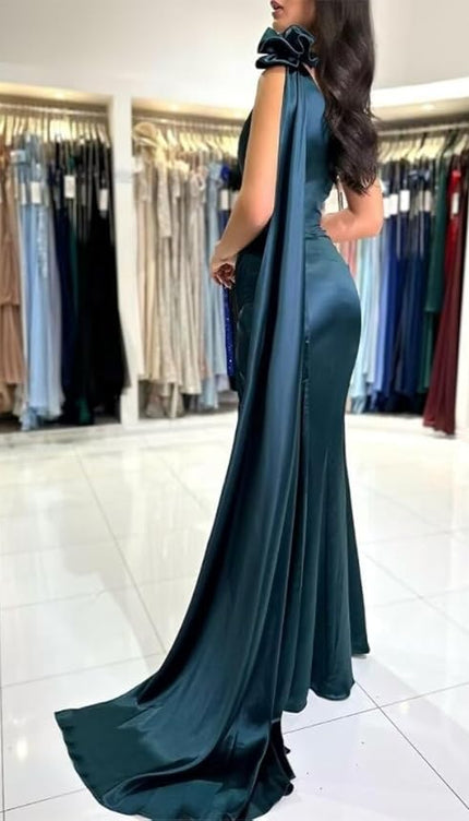 Robe longue bleu petrole - Robe Addict