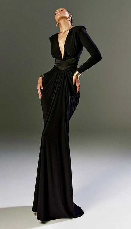 Robe longue decollete profond - Robe Addict