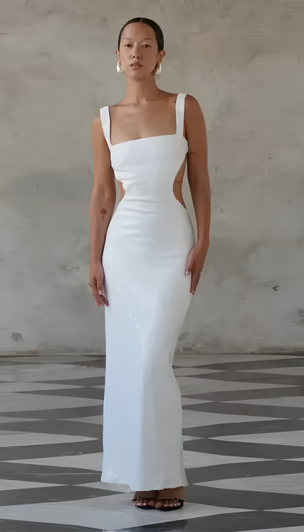 Robe longue dos nu paillettes - Robe Addict