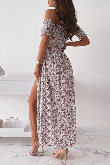 Robe longue encolure bardot - Robe Addict
