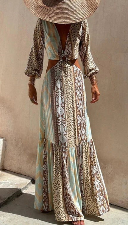 Robe longue ethnique bohème - Robe Addict