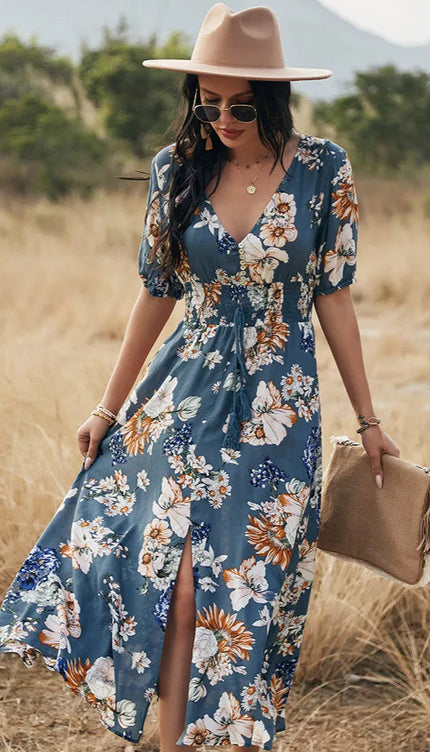 Robe longue fleurie chic - Robe Addict