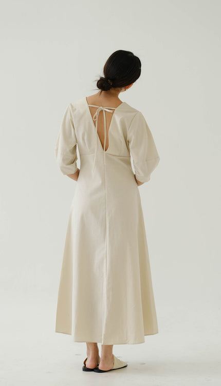 Robe longue lin beige - Robe Addict