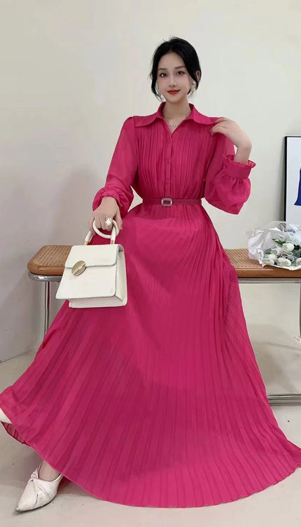 Robe longue manche longue mousseline - Robe Addict