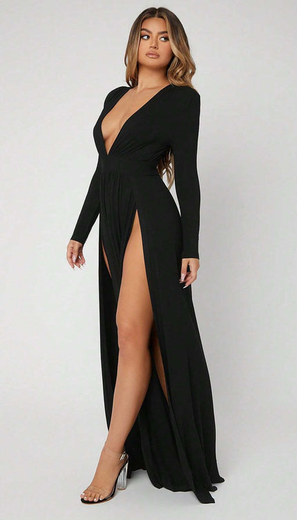 Robe longue noir grande taille - Robe Addict