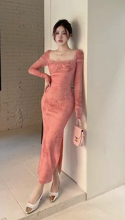 Robe longue peche - Robe Addict