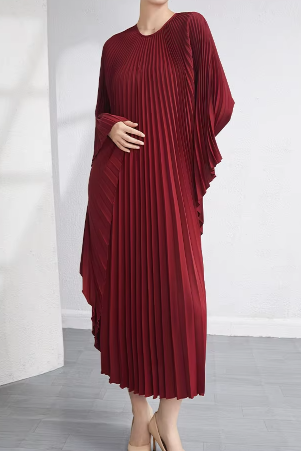 Robe longue plissée grande taille - Robe Addict