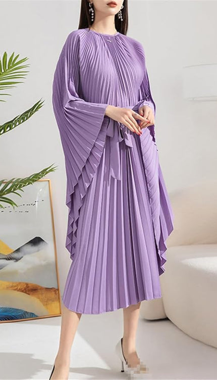 Robe longue plissée grande taille - Robe Addict