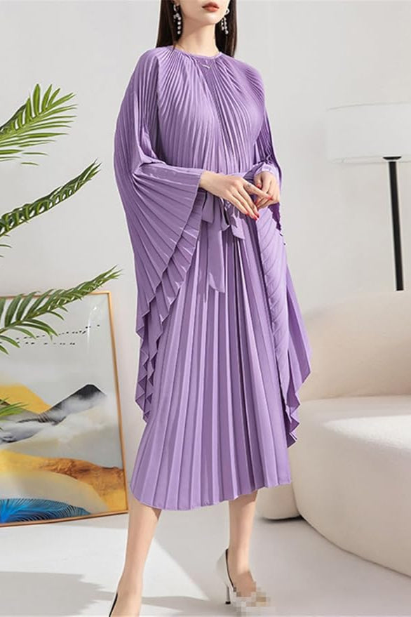 Robe longue plissée grande taille - Robe Addict
