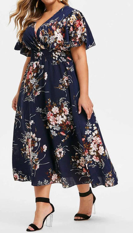 Robe longue champetre grande taille - Robe Addict