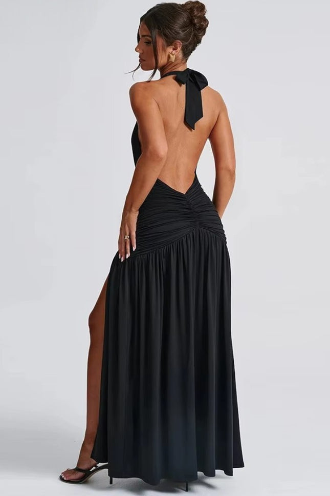 Robe longue col v plongeant - Robe Addict