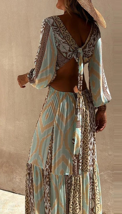 Robe longue ethnique bohème - Robe Addict