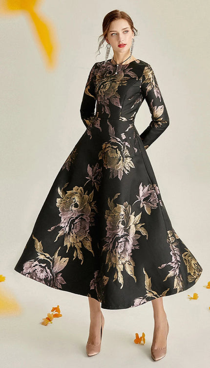 Robe longue jacquard - Robe Addict
