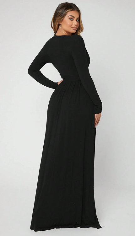 Robe longue noir grande taille - Robe Addict
