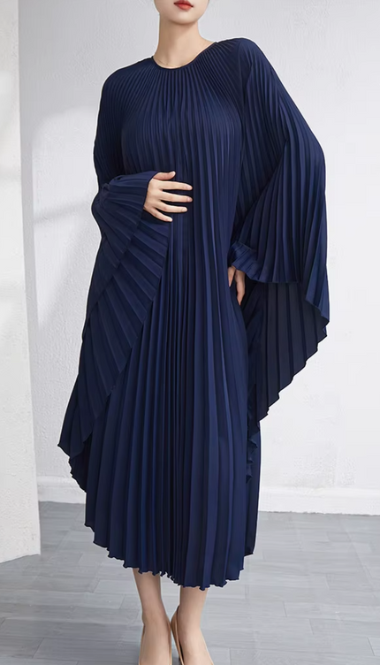 Robe longue plissée grande taille - Robe Addict