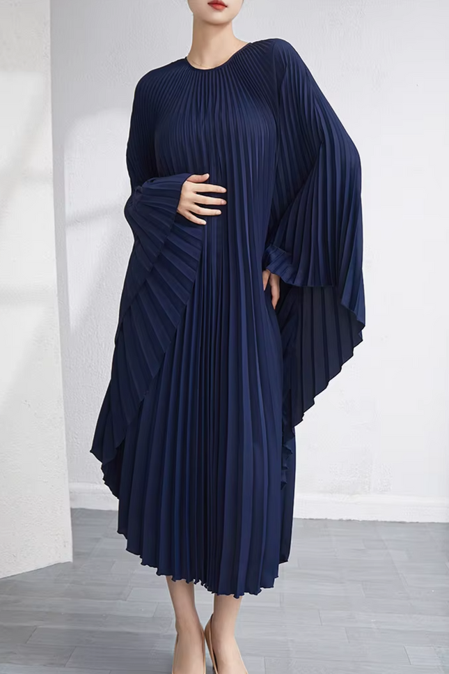 Robe longue plissée grande taille - Robe Addict