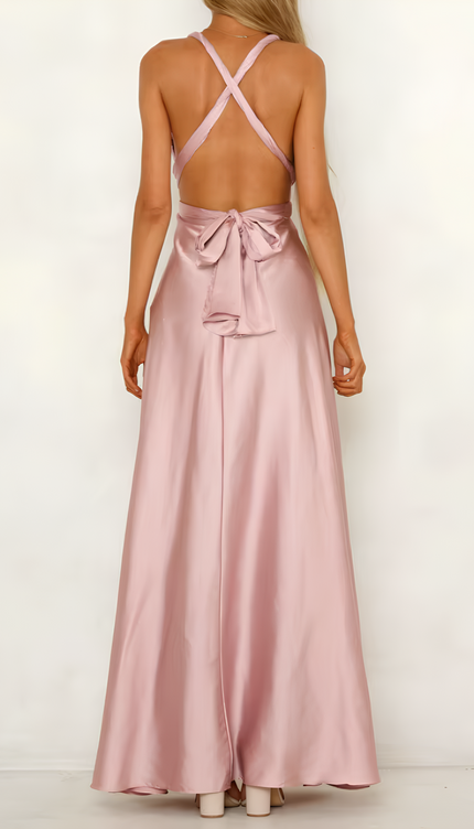 Robe longue saumon - Robe Addict