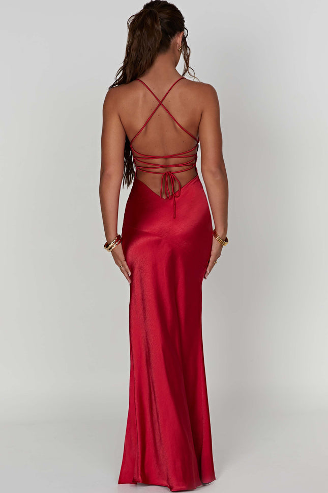 Robe longue satin dos nu - Robe Addict