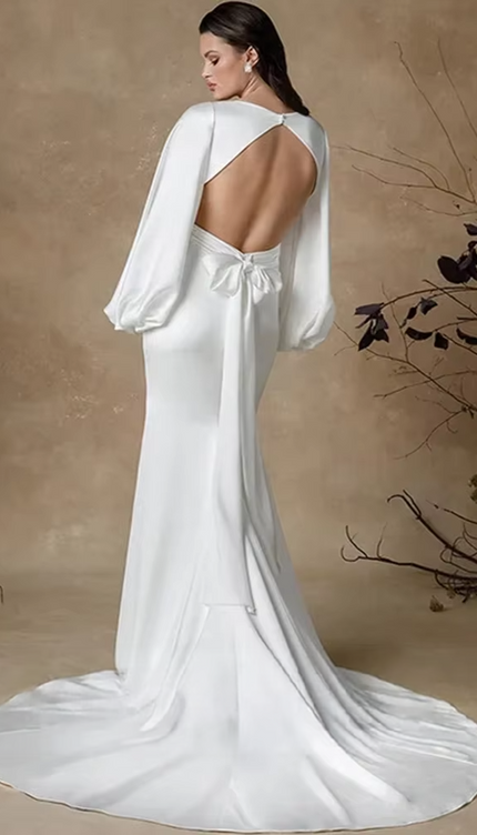 Robe manche bouffante blanche - Robe Addict