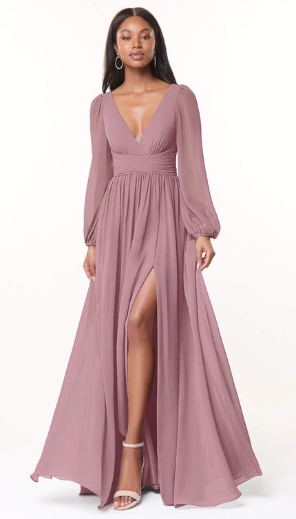 Robe manche longue mousseline - Robe Addict