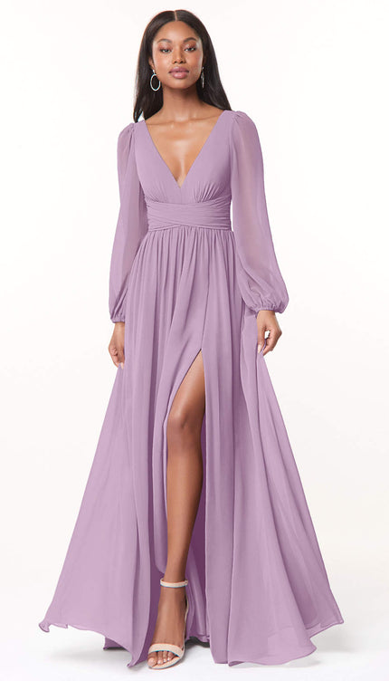 Robe manche longue mousseline - Robe Addict