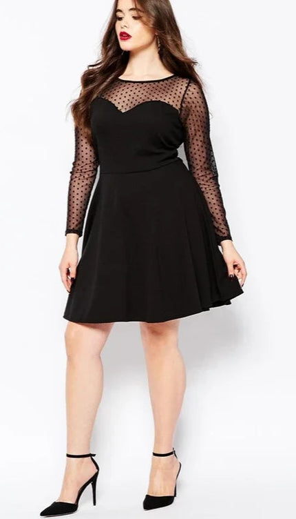 Robe manche longue grande taille - Robe Addict