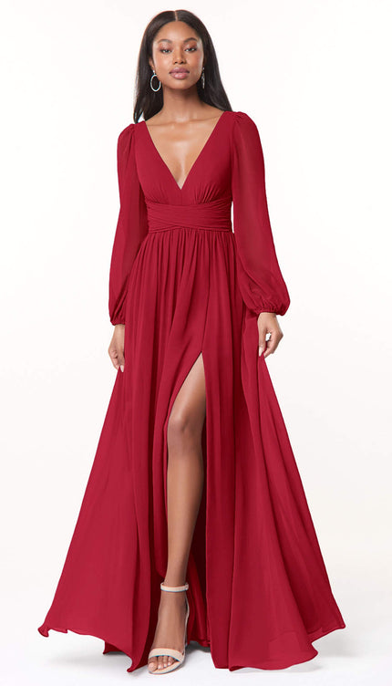 Robe manche longue mousseline - Robe Addict