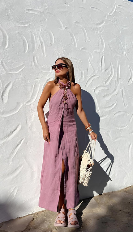 Robe mauve longue - Robe Addict