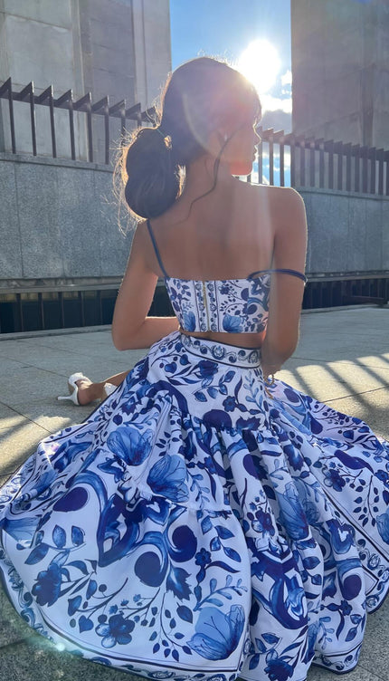 Robe motif bleu - Robe Addict