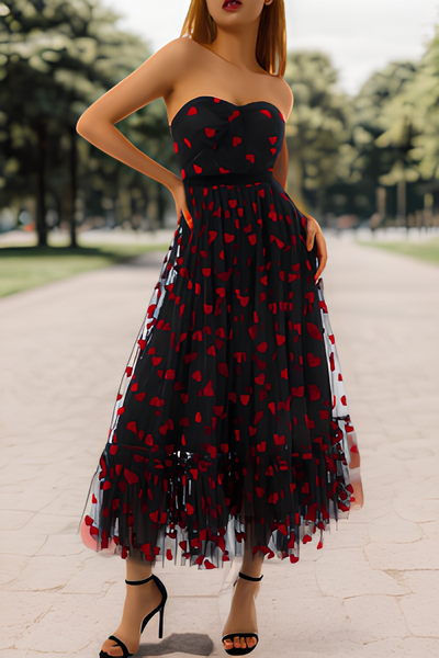 Robe motif coeur rouge - Robe Addict