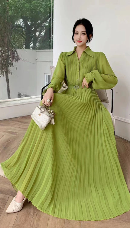 Robe longue manche longue mousseline - Robe Addict