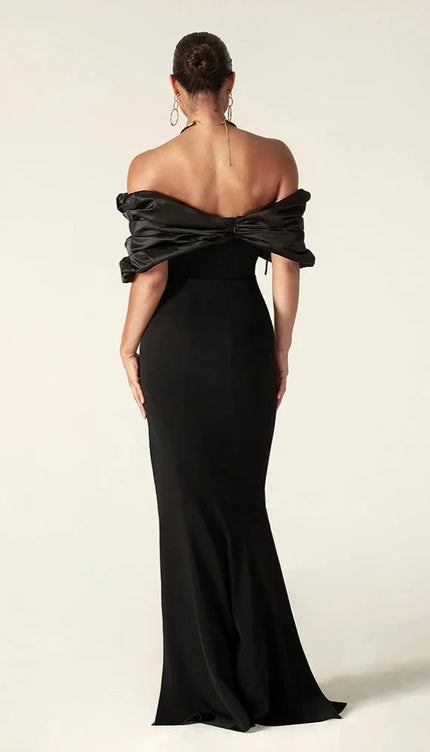 Robe noir avec fente - Robe Addict