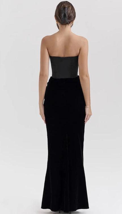 Robe noire drapée - Robe Addict