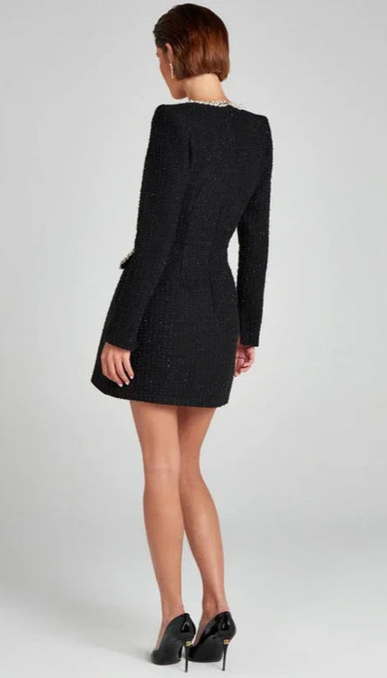 Robe noire col carré - Robe Addict