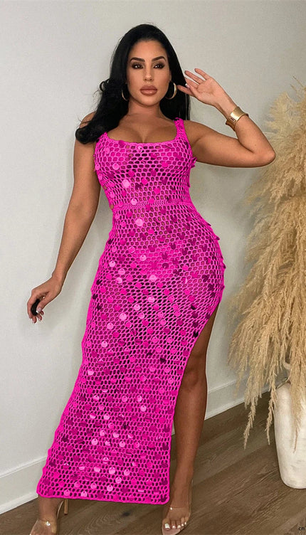 Robe crochet paillette - Robe Addict