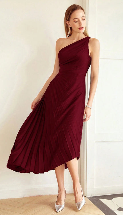 Robe plissée asymétrique - Robe Addict