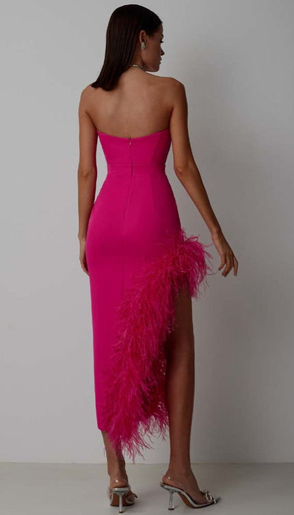 Robe asymetrique plume - Robe Addict