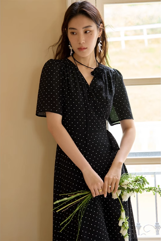 Robe portefeuille pois - Robe Addict