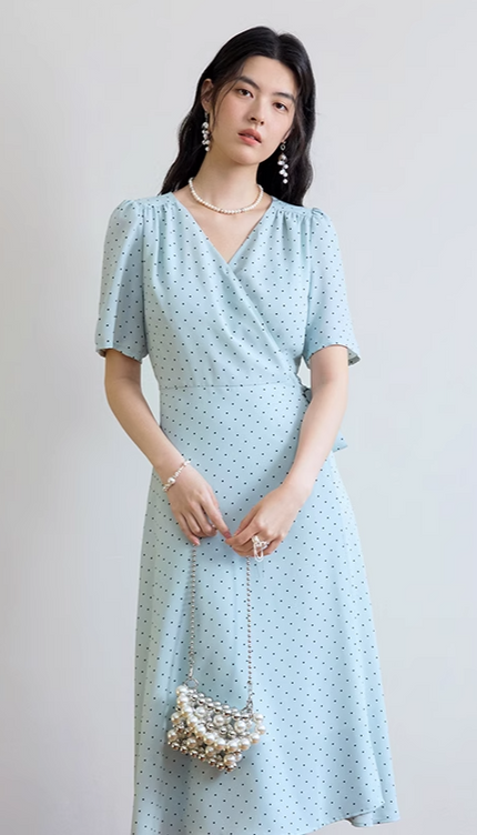 Robe portefeuille pois - Robe Addict