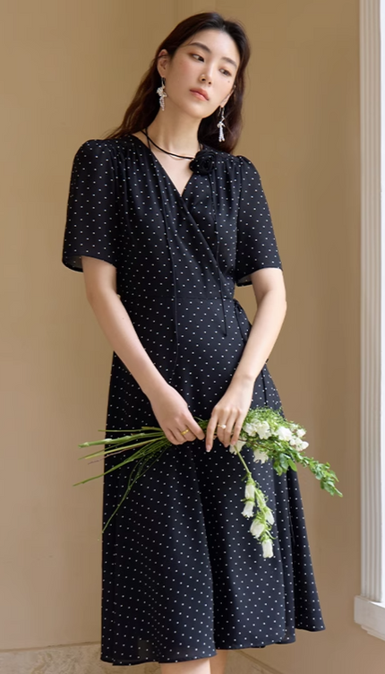 Robe portefeuille pois - Robe Addict
