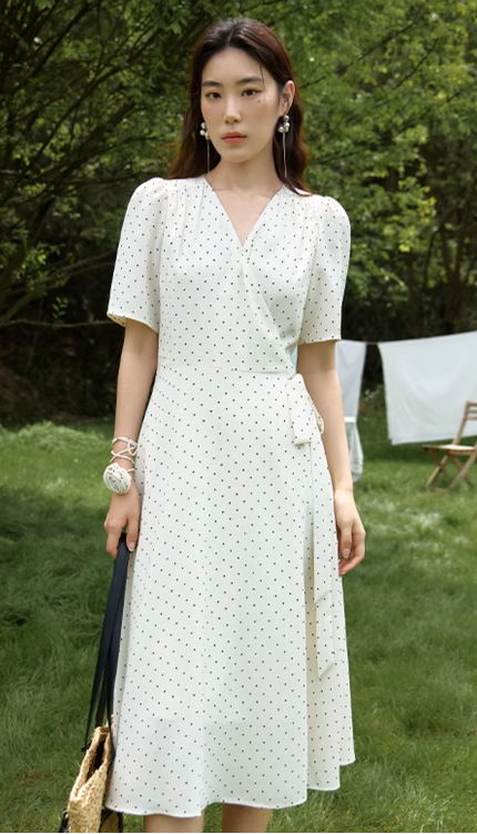 Robe portefeuille pois - Robe Addict