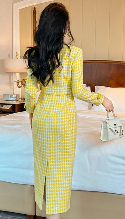 Robe portefeuille jaune - Robe Addict