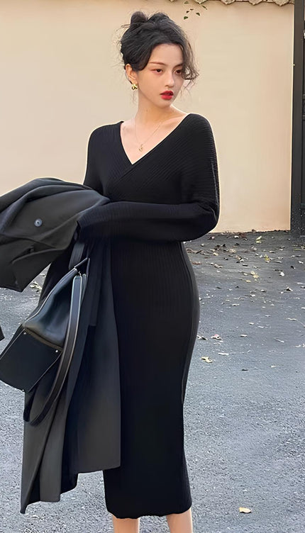 Robe portefeuille laine - Robe Addict