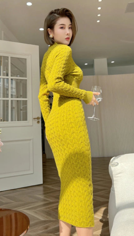 Robe pull moutarde - Robe Addict