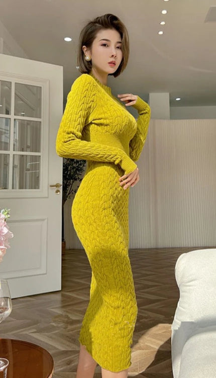 Robe pull moutarde - Robe Addict