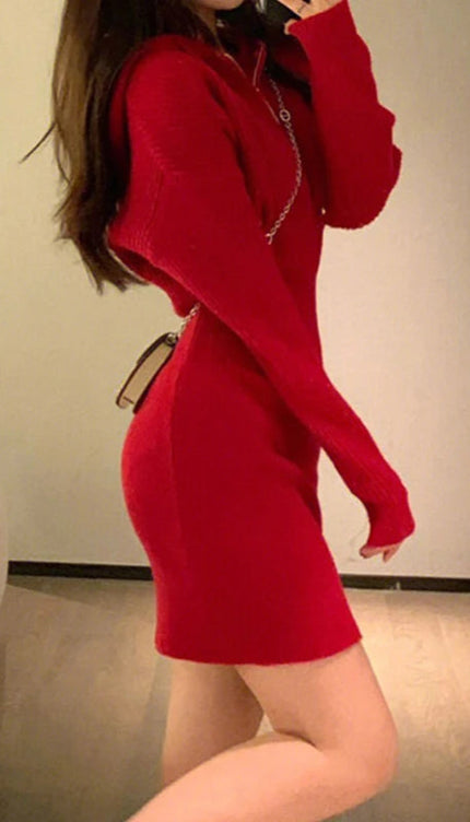 Robe pull rouge - Robe Addict