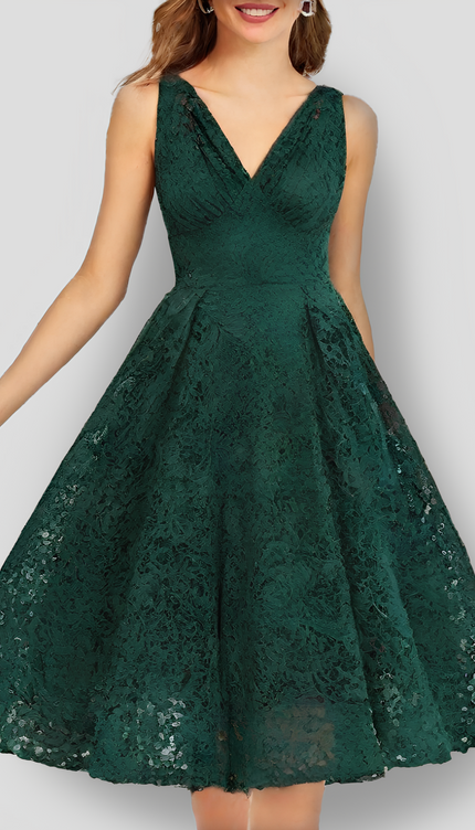 Robe année 50 verte - Robe Addict