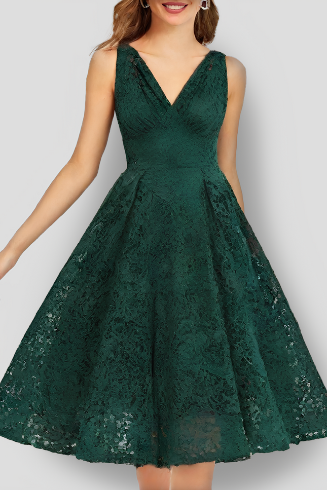 Robe année 50 verte - Robe Addict