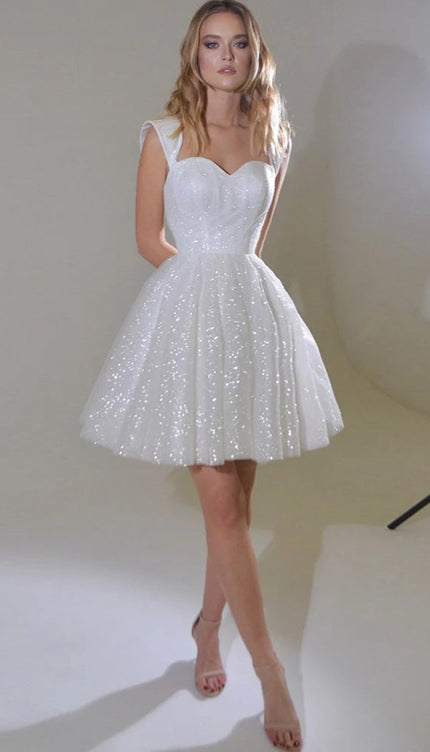 Robe blanche cocktail mariage - Robe Addict